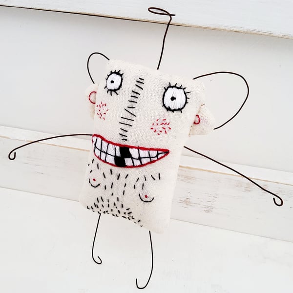 Alternative irreverent handmade Christmas angel doll