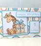 Cute giraffe 1st birthday card