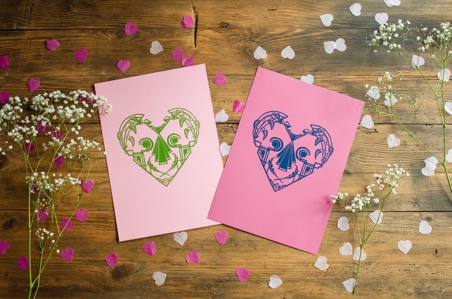 Decadent love A4 Lino print