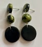 Black and Green Drop Earrings - Image 5