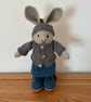Hand Kitted Rabbit in Dress, Coat and Boots