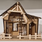 Wooden Christmas Nativity Stable, Manger 