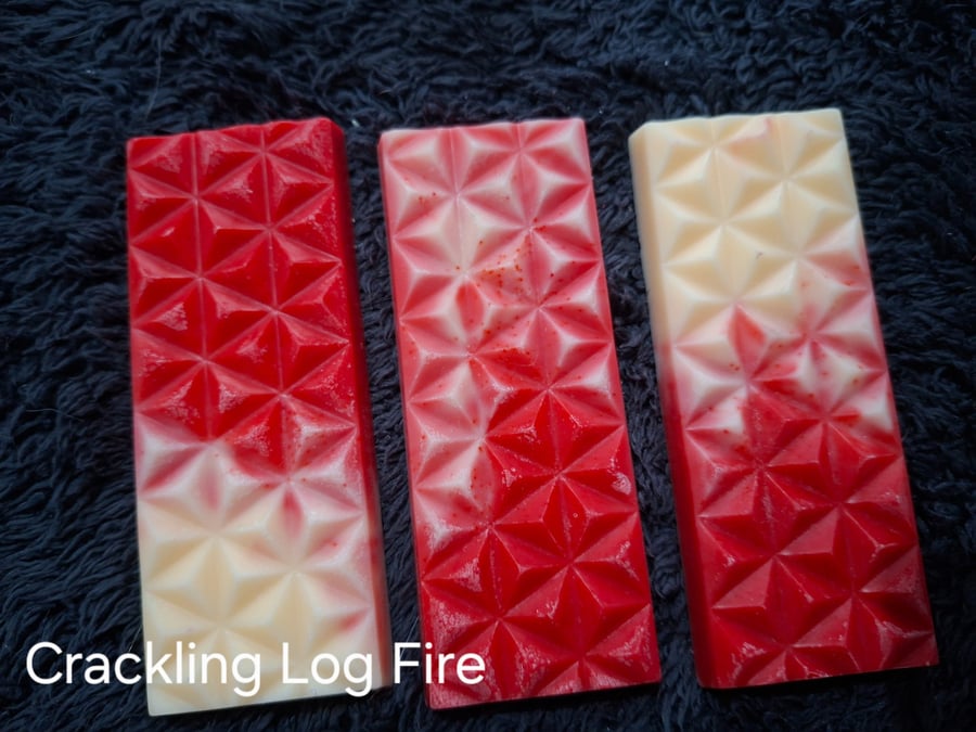 Crackling Log Fire wax melt bar - Folksy
