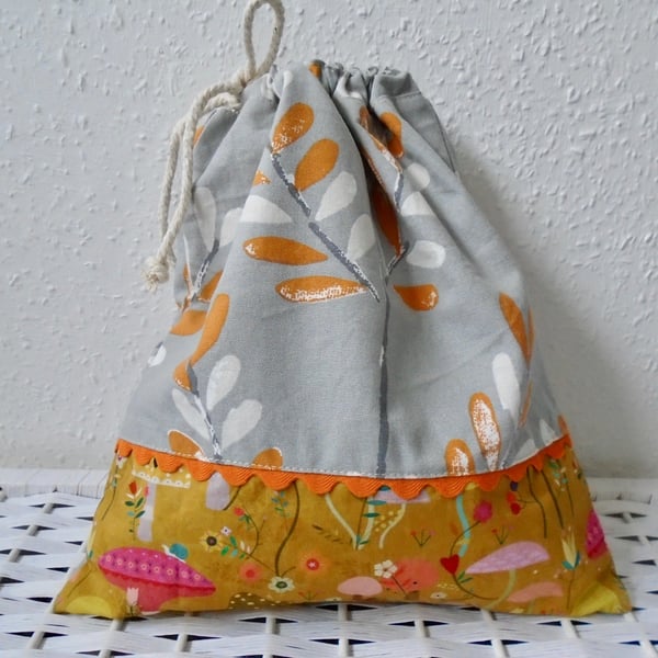 Cotton Drawstring bag - Craft bag 