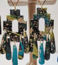 Green blue marble aztec dangle earrings - Image 1