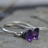 Amethyst and sterling silver drop earrings