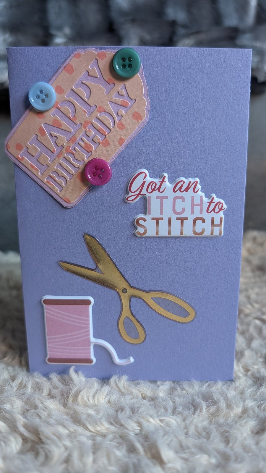 Birthday card - bright sewer's delight