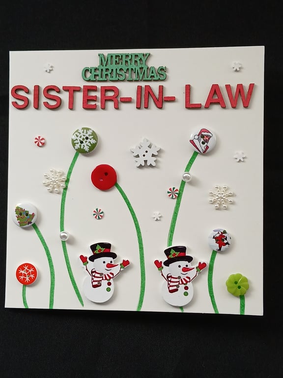 Handmade, sister-in-law christmas card 