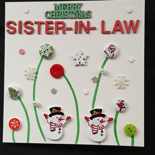 Handmade, sister-in-law christmas card 