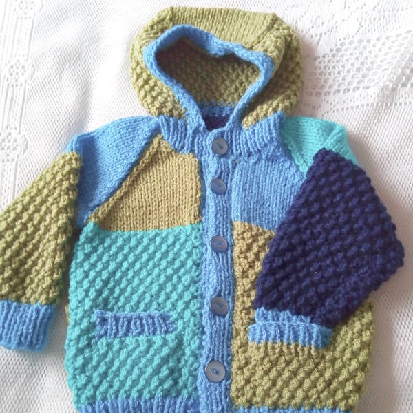 Child's Multi Coloured Hooded Jacket, Chunky Hooded Jacket, Birthday Gift