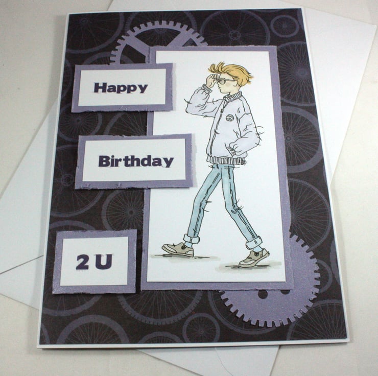 Handmade boy or teenager birthday card - Happy ... - Folksy