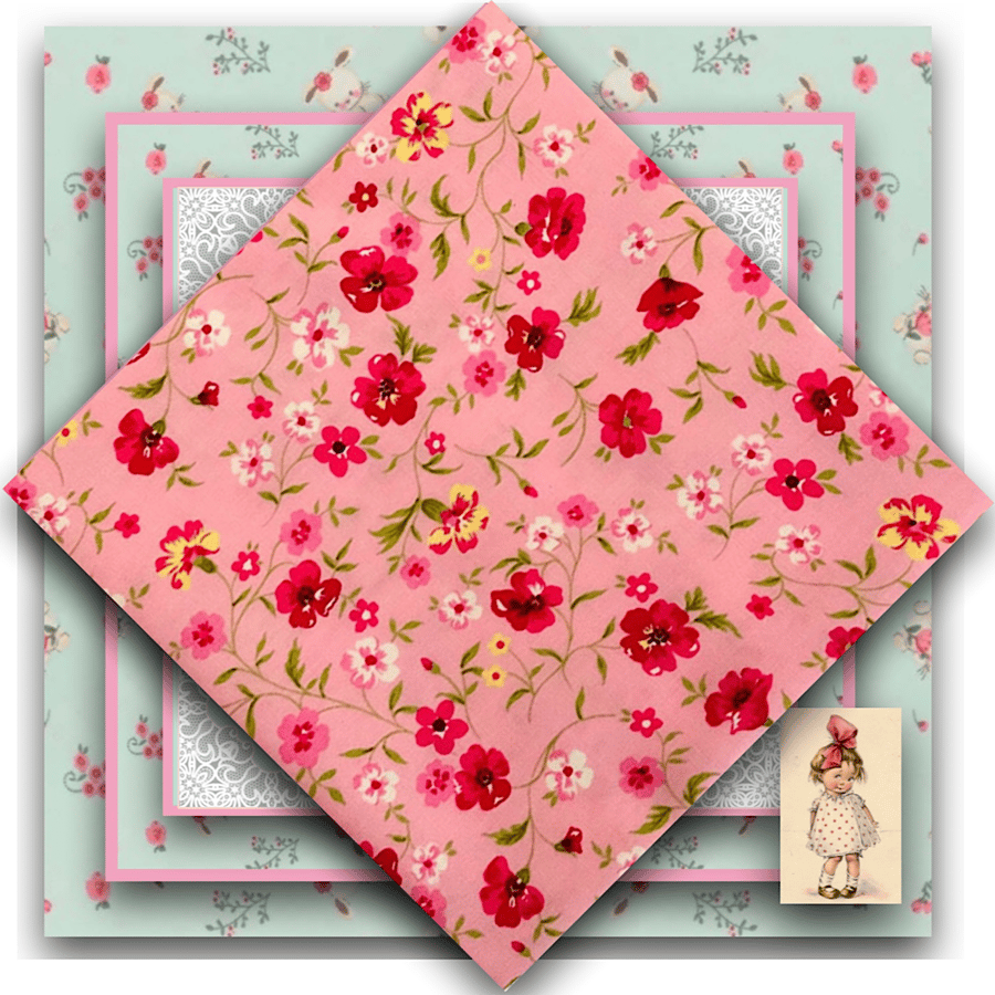 Pink Country Garden Fat Quarter 