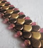 Gold Dragons Scale Beadwork Bracelet - Image 3