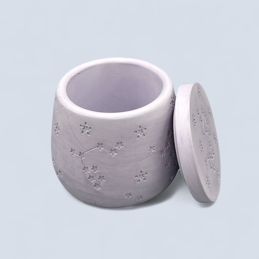 Cloudy Blackcurrant Constellation Jewellery Box or Trinket Pot 