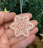 Ceramic snowflake tag (pink) - Image 3