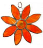 Stained Glass Suncatcher Dichroic Daisy Amber Handmade 009 - Image 3