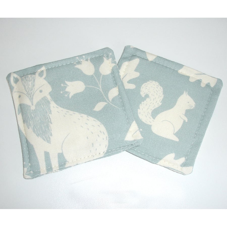 Coaster Fox and Squirrel SINGLE Drink Mat Duck Egg Wildlife Animals