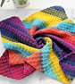 Colourful Square Lap Blanket, Vibrant Crochet Knee Warmer - Image 3