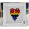 Rainbow Dichroic Heart in Box Frame Fused Glass Picture 002