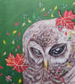 Owl and autumn leaves art print - Image 2
