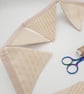 Cream and taupe mini bunting, 9 triangles,  80" length.   - Image 6