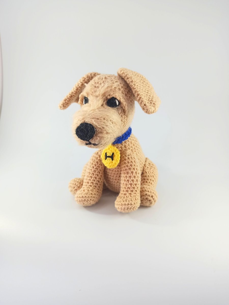 Crochet Terrier Dog Plush: Personalized Stuffed Animal Toy