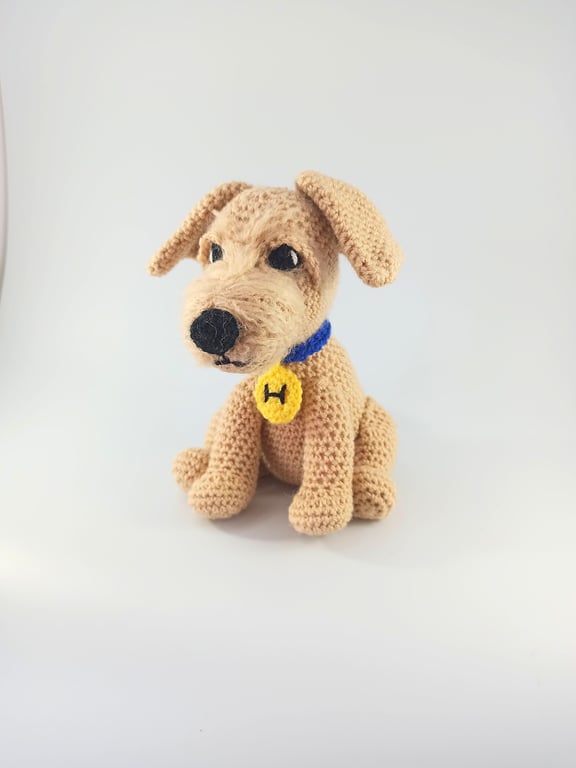 Crochet Terrier Dog Plush: Personalized Stuffed Animal Toy