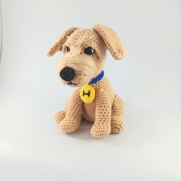 Crochet Terrier Dog Plush: Personalized Stuffed Animal Toy