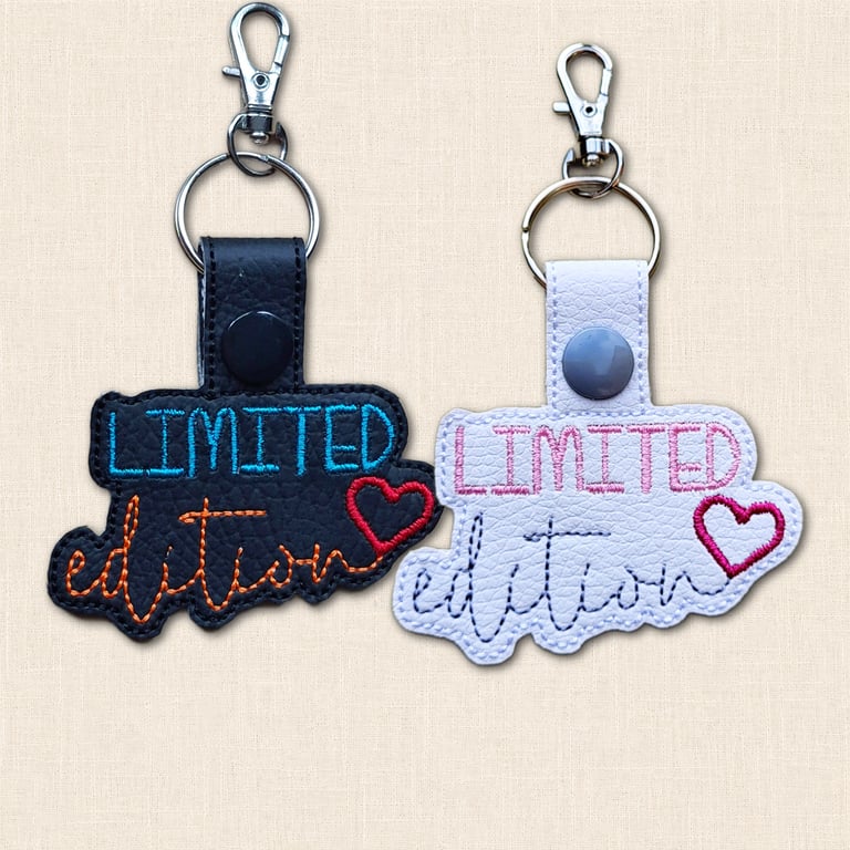 Limited Edition Keyring - Positive Embroidered Faux Leather Bag Charm