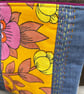 Embroidered Roundelay cotton and denim patchwork pouch one of a kind - Image 2