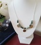 Natural tree agate gemstone sterling silver 18 inch necklace