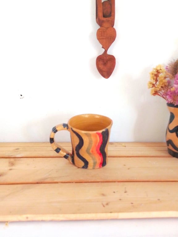 Wonky, multicolored humerous mug