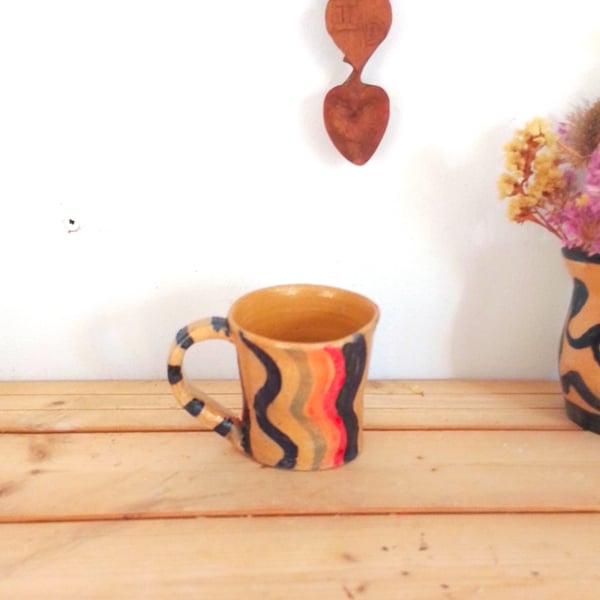 Wonky, multicolored humerous mug