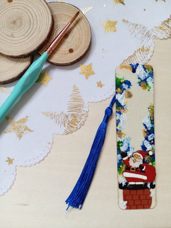Santa clause Christmas bookmark 