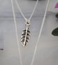 Rose Quartz & silver leaf layering chakra necklace - Image 3