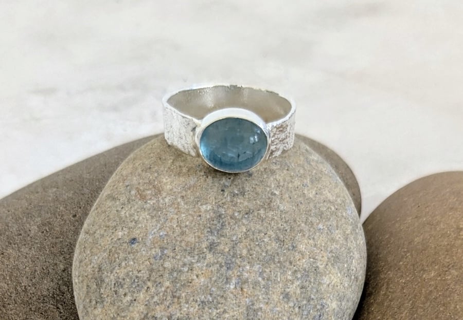 Sterling Silver and Green Fluorite Ring