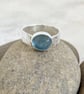 Green Fluorite Ring with Textured Sterling Silver Band - Image 2