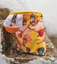 Bright floral design storage pouch with velvet hanging loop - Image 2
