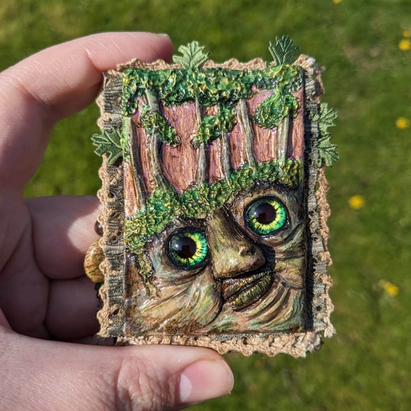 OOAK Handmade Mini Journal With Sculpted Cover 