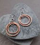  Copper Hoops With Sterling Silver Ear Wires Dangle Earrings - Image 2