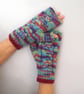 Hand Knitted Multi Coloured Fingerless Gloves (J89) - Image 1