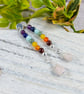 Earrings, Sterling Silver Long Droppers with a Rainbow of Gemstones