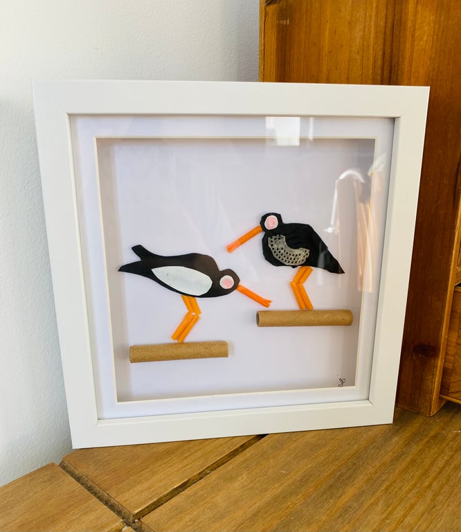Framed Beach Plastic Oyster Catchers