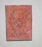 Small wall hanging, Peach fabric picture,  Modern textile art - Image 4