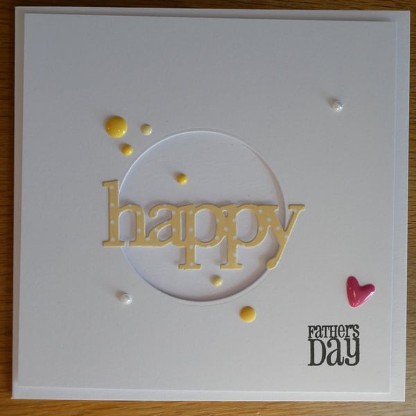 Happy Father's Day Card - Yellow Polka Dot