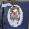 Gorjuss girl on a swing birthday card