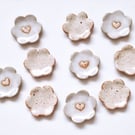 Handmade Ceramic Worry Stone - Flower 