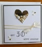 Embellished Heart Pearl Wedding Anniversary Card - 30th Anniversary - Image 5