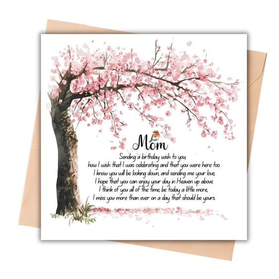 Birthday in Heaven Poem Happy Birthday Card