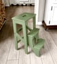 Wooden Folding Step Stool - Kitchen Step Ladder - Handmade in Britain